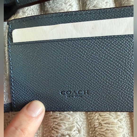 Coach Men's Compact ID Wallet in Dark Denim. - Picture 6 of 15
